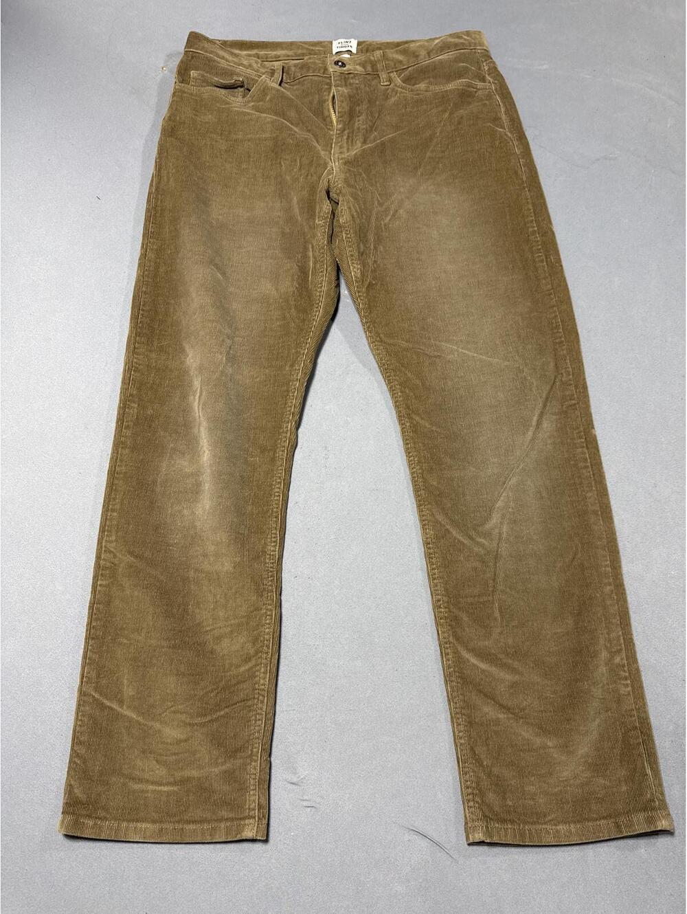 Flint and Tinder Men's Straight Fit Corduroy Pants Size 34x30 Brown